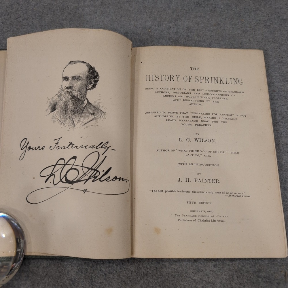 The History of Sprinkling L.C. Wilson 1895 Hardcover Religious Church History - Picture 4 of 6